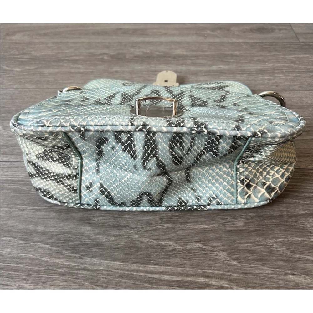 VTG 90’s Y2K Turquoise Exotic Snakeskin Python Luxury Handbag RARE - Picture 3 of 16